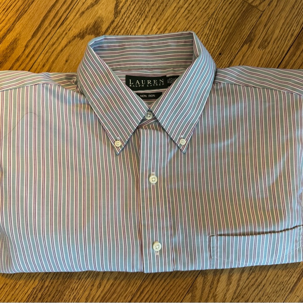 LAUREN Ralph Lauren Men's 16 1/2 , 32/33 Striped Dress Shirt